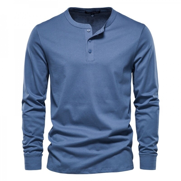 T Shirt Men Casual Solid Color Long Sleeve