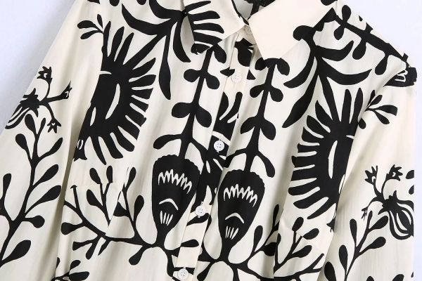 Fashion printed shirt dress