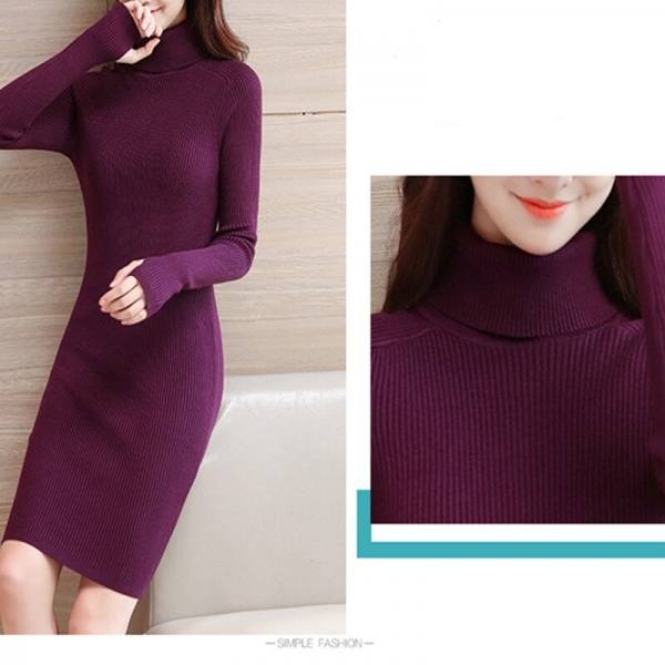 Women Knitted Sweater Dress